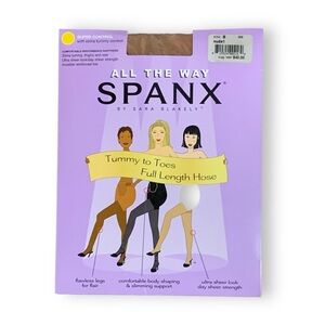 NWT SPANX Super Control Tummy to Toes Full Length Hose in Nude | Size B